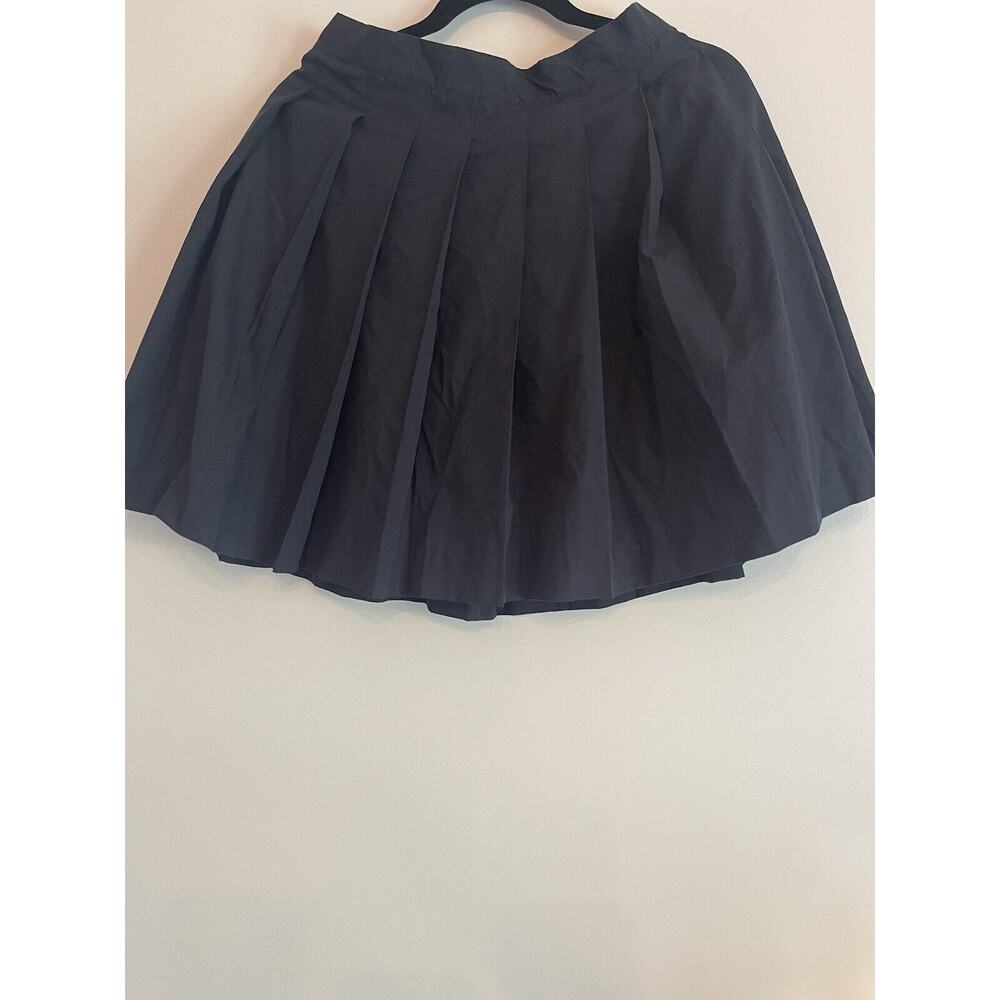 Rene Women Black Pleated Mini Skirt M/S Med Ladies -797